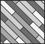 Diagram of vinyl flooring planks showing little contrast between similar colors