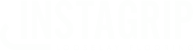 White logo for InstaGrip LooseLay Vinyl Flooring