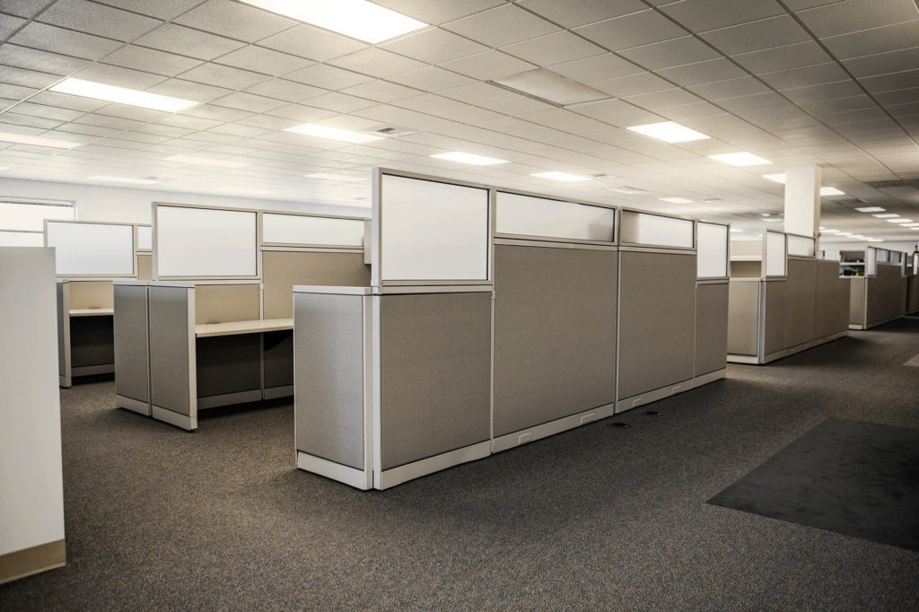 Office cubicles looking much less desirable than a remote-work amenities space