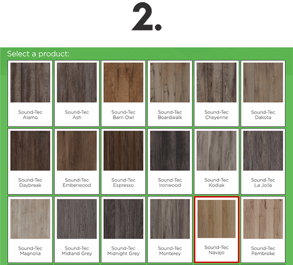 Grid of flooring colors to choose from