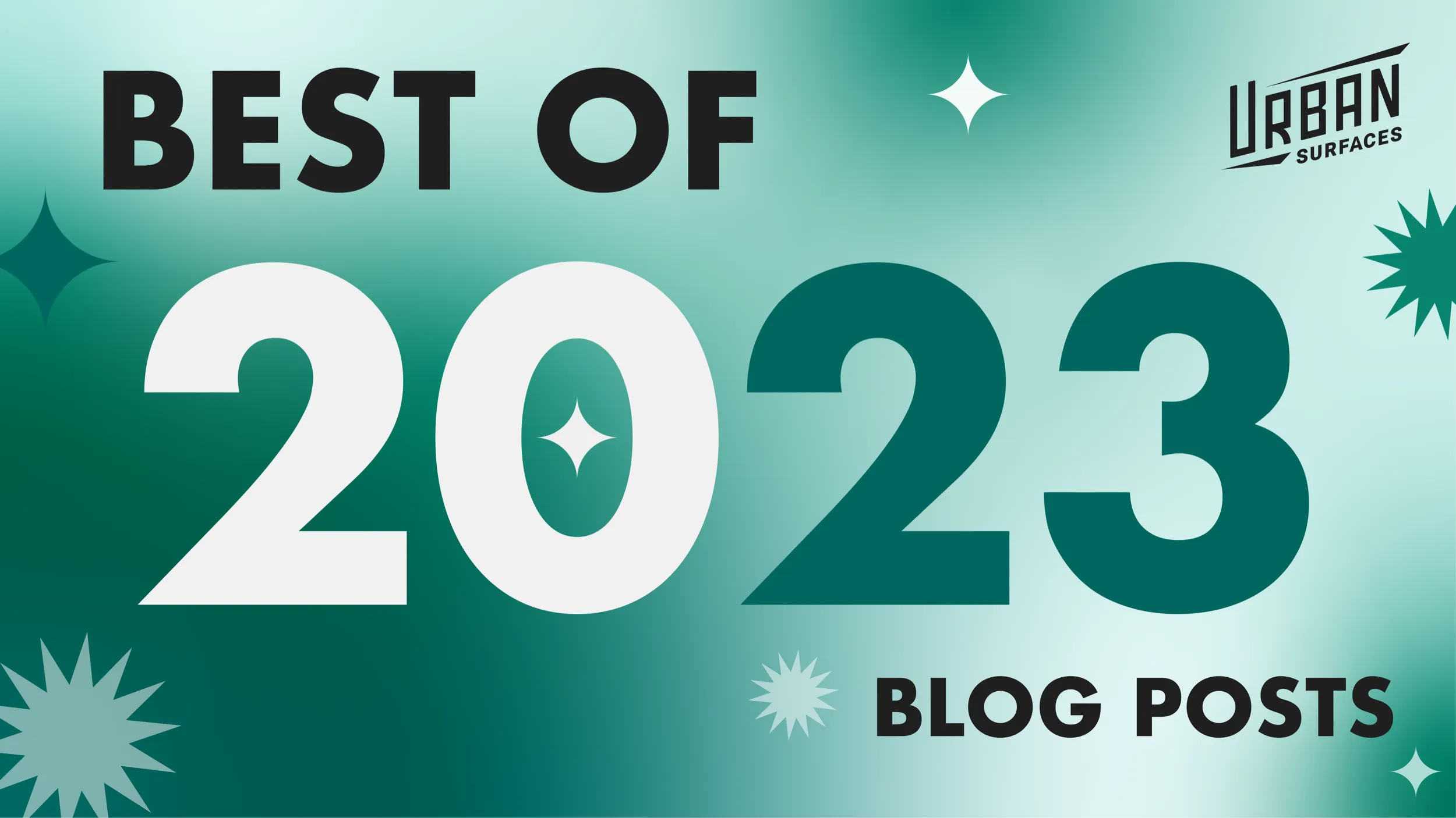 Flashes and bangs on a teal background. Title: Best of 2023 Blog Posts.