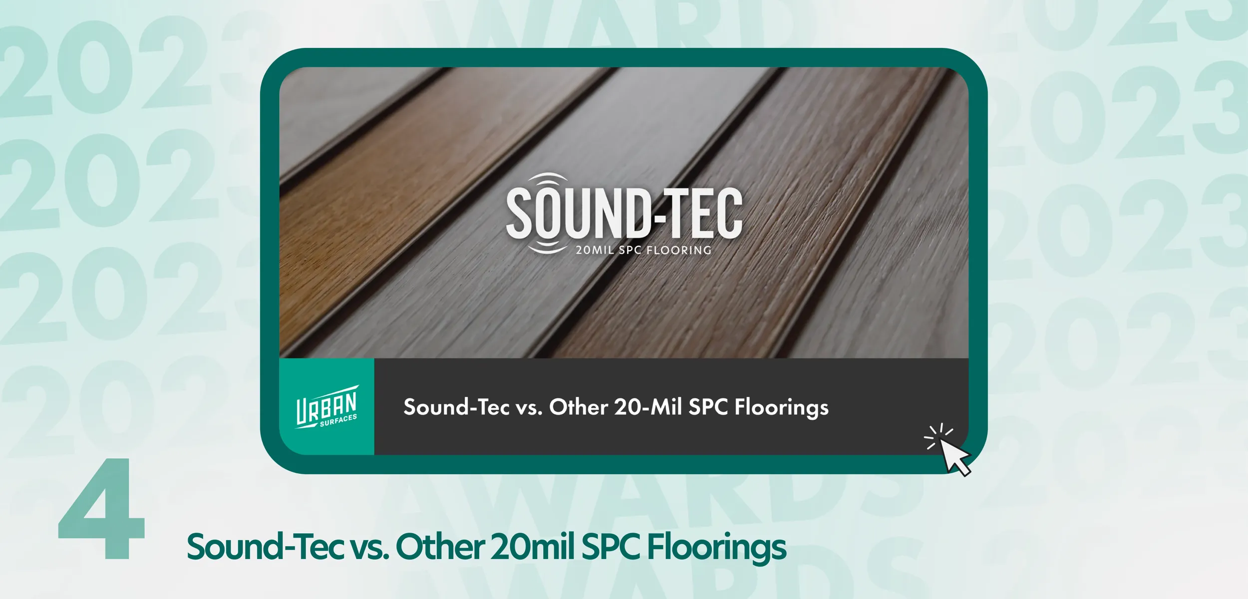 Several pieces of Sound-Tec Floating Floor planks laid on top of each others. Title: Sound-Tec vs. Other 20-Mil SPC Floorings.