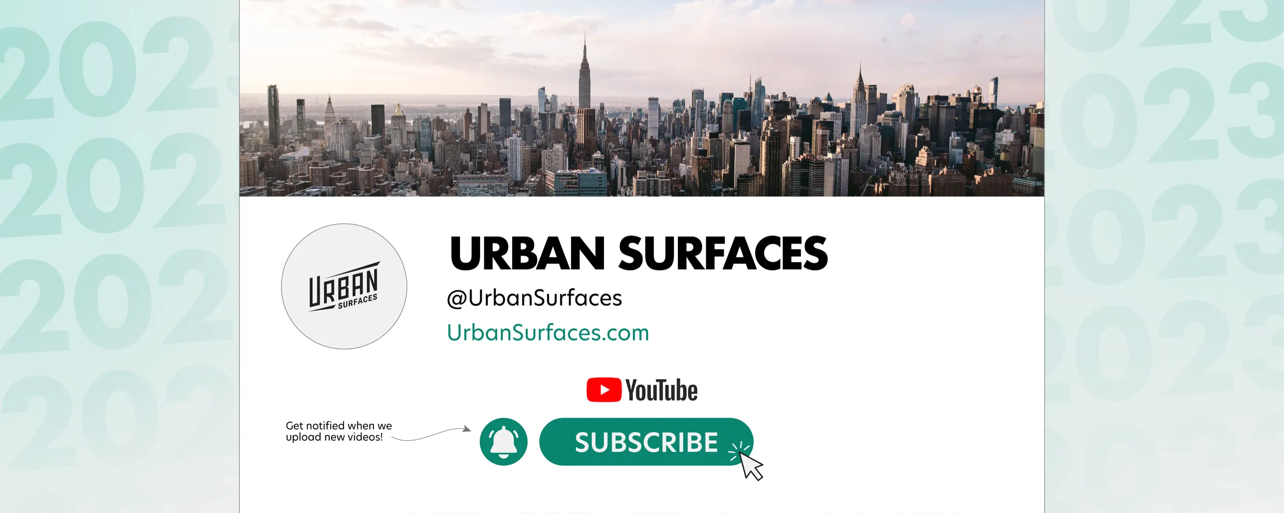 Screenshot of Urban Surfaces' YouTube channel