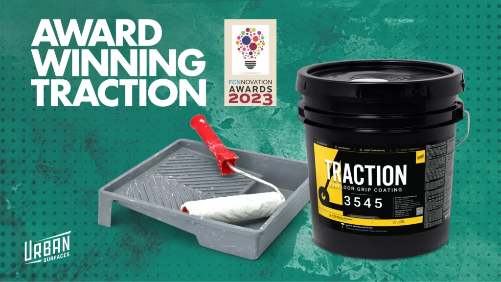 A header image that says "Award Winning Traction" and has an FCNnovation Awards 2023 badge, a Traction bucket, and a pan with roller.